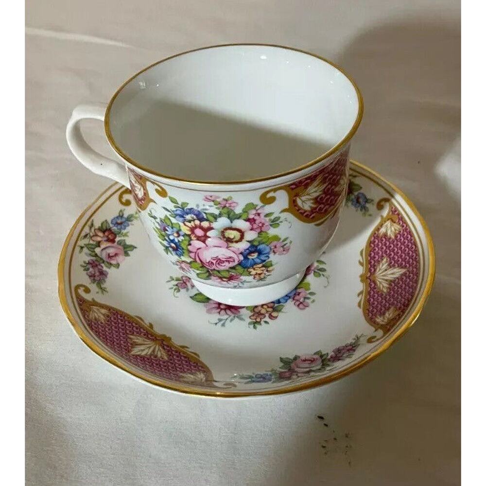 Cup & Saucer Crown Trent Richmond England Fine Bone China Floral Pattern
